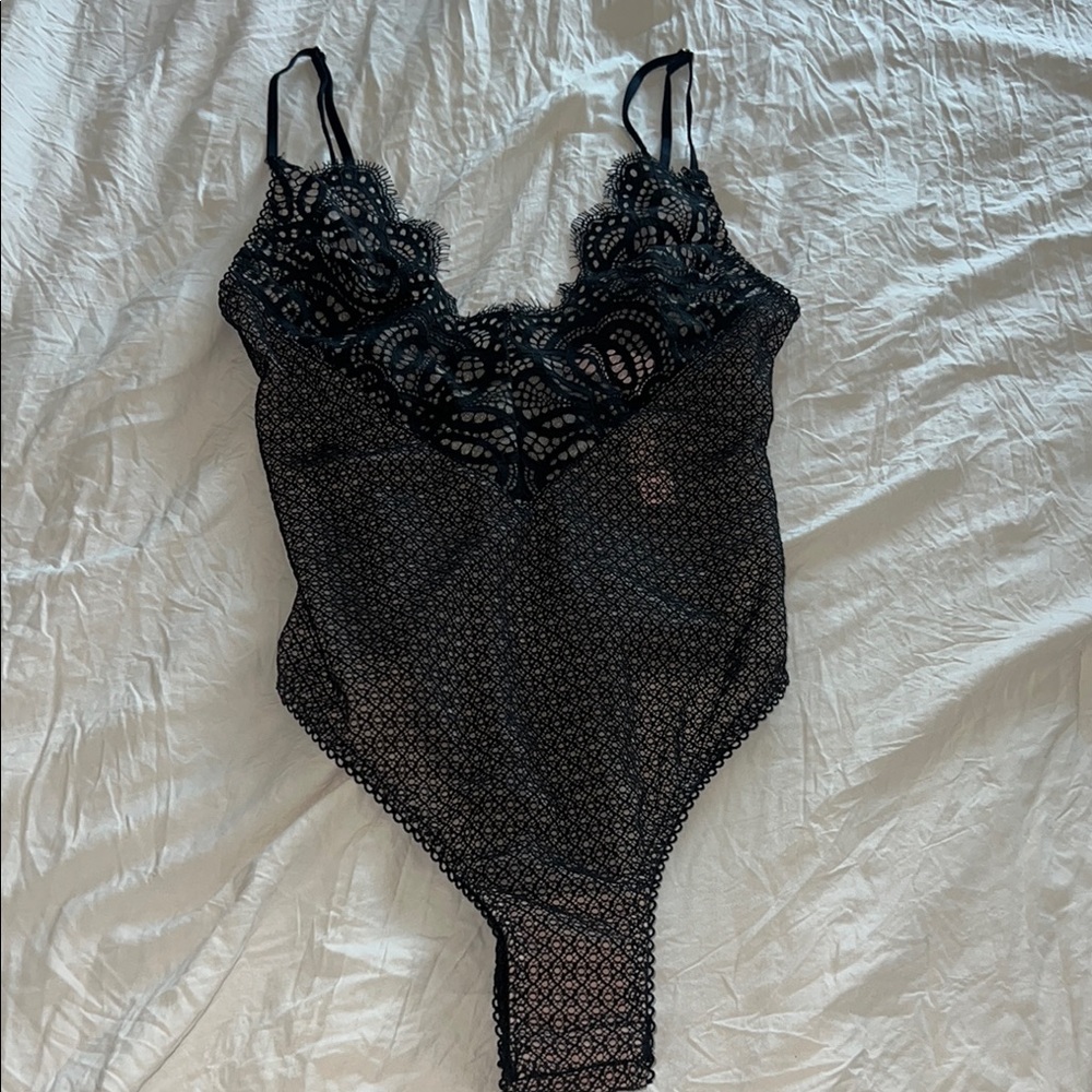 Victoria's Secret Black Lace Bodysuit
